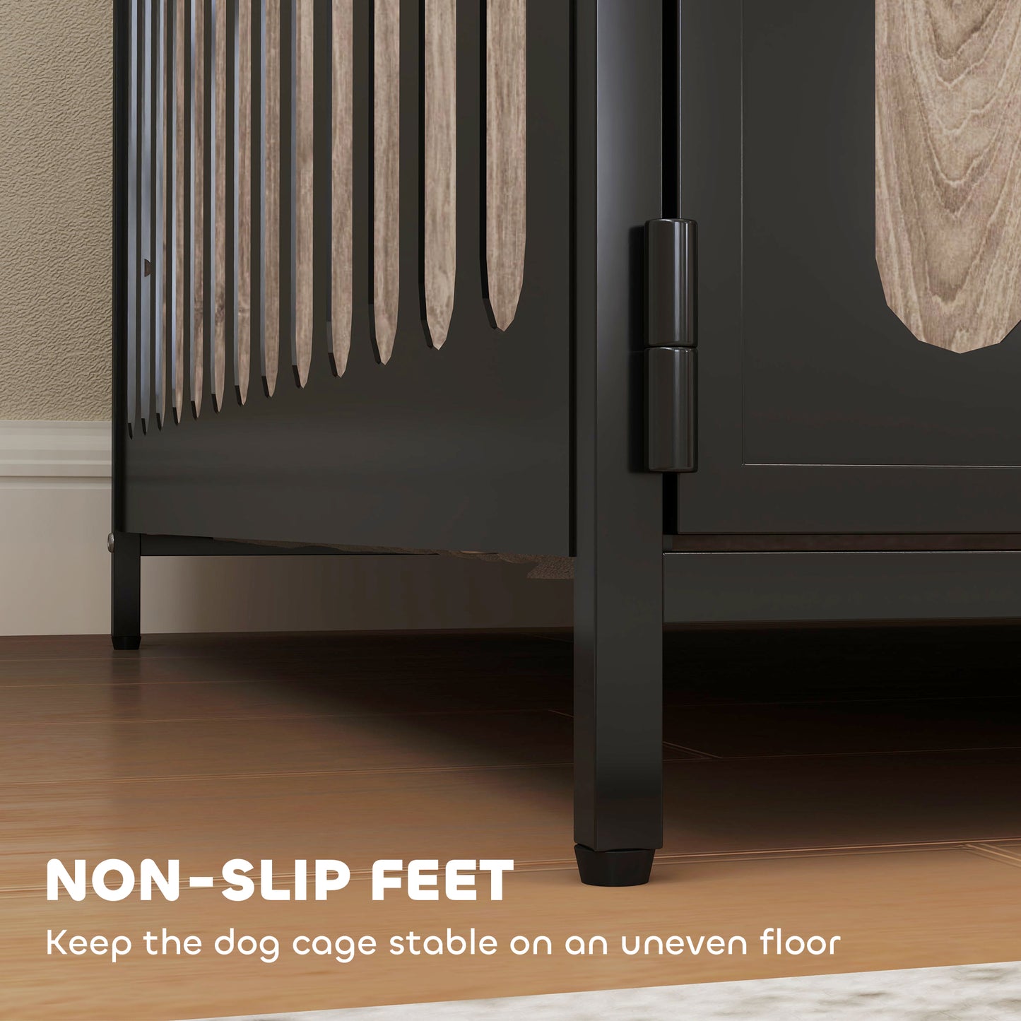 PawHut Dog Crate Furniture with Anti-Chew Resistant Mesh, Anti-Escape Single Door, for Extra Large Dogs, 118 x 80 x 92 cm