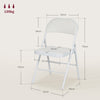 HOMCOM Set of Two Cushioned Folding Chairs - White