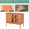 PawHut Wooden Guinea Pigs Hutches Elevated Pet Bunny House with Slide-Out Tray Openable Roof