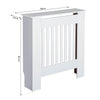 HOMCOM Slatted Radiator Cover Painted Cabinet MDF Lined Grill in White (78L x 19W x 81H cm)