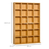 HOMCOM CD Storage Unit with Adjustable Shelves, 89 x 130.5 cm, Beech Wood Finish