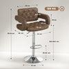HOMCOM PU Leather Upholstered Swivel Bar Stool, Height Adjustable with Back, Armrest, Footrest, Coffee