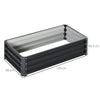 Outsunny Set of 2 Raised Beds for Garden, Galvanised Outdoor Planters for Herbs Vegetables, Use for Patio Balcony, Grey