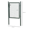 HOMCOM Green Steel Garden Gate with Lock and 3 Keys 97 x 150cm, Green