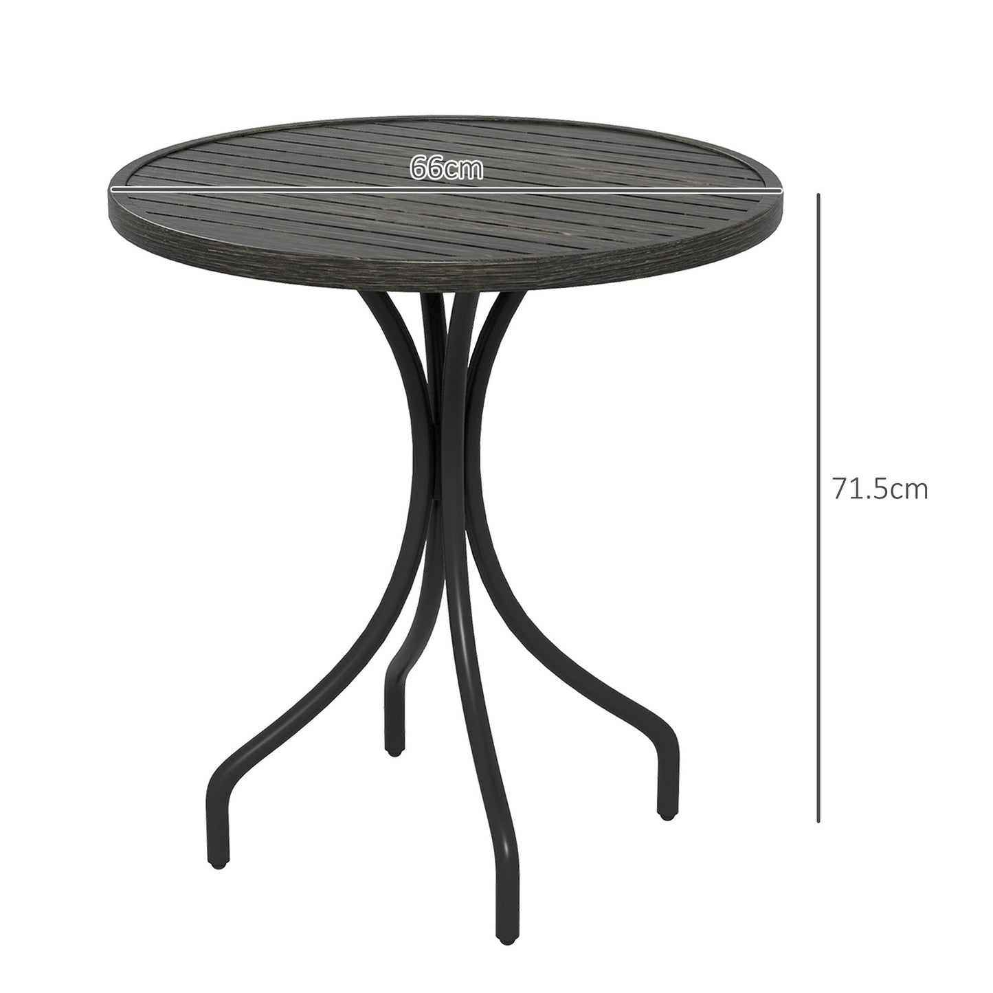 Outsunny a66cm Galvanised Steel Garden Table - Grey