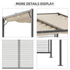 Outsunny 3 x 2.8m Metal Pergola, with Retractable Fabric Roof - Beige