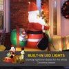 HOMCOM 4ft Christmas Inflatable Santa Claus Sledge Sleigh Reindeer Blow Up Decoration Xmas D√É¬©cor for Garden