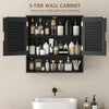 HOMCOM Bathroom Cabinet, Wall Mounted Storage Cabinet with Adjustable Shelves, 60 x 20 x 60 cm, Black