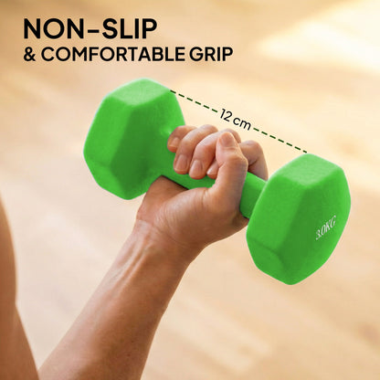 SPORTNOW Hex Dumbbells Set with Dumbbell Rack, Hand Weights for Strength Training Weight Lifting, 2 x 1kg, 2 x 2kg, 2 x 3kg