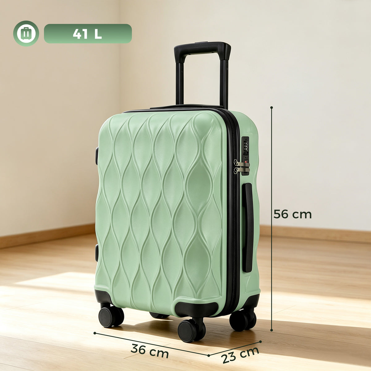 HOMCOM 20Inch Suitcase in Green