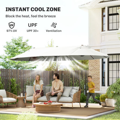 Outsunny 4.6m Double Garden Parasol in Beige