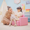 HOMCOM 2 In 1 Toddler Sofa Chair, 48 x 44 x 41 cm, for Game Relax Playroom, Pink
