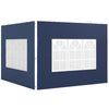 Outsunny Set of Two 3 x 3(m) Gazebo Frame Replacement Walls - Blue