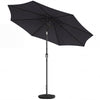 Outsunny 2.7 m Garden Parasol Umbrella with Cross Base and Sandbag, Retractable Ribs, Outdoor Table Market Umbrella, Black