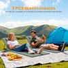 Outsunny Foldable Sun Loungers Set of 2, Portable Folding Beach Lounger with 4-level Adjustable Backrest, Grey