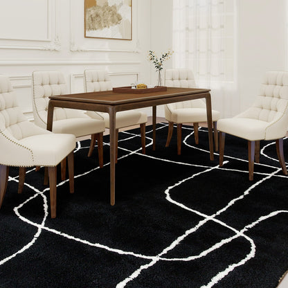 HOMCOM Modern Fluffy Area Rug in Black