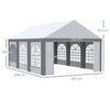Outsunny 6m x 4m Marquee Gazebo with Sides, Level 5 Wind Protection & Waterproof, Light Grey