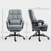 HOMCOM Faux Leather Reclining Office Chair, with Footrest - Grey