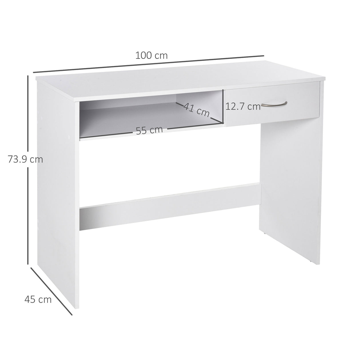 HOMCOM Compact Computer Desk in White