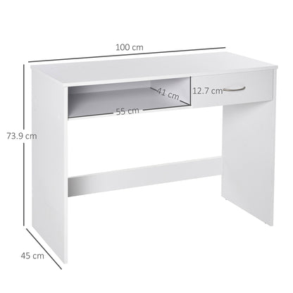 HOMCOM Compact Computer Desk in White