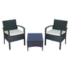 Outsunny 2 Seater Rattan Bistro Set, Steel-Black