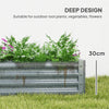 Outsunny 180 x 90cm Galvanised Steel Open Planter - Silver