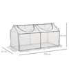 Outsunny Mini Greenhouse Portable Flower Planter Tomato Vegetable House for Garden Backyard with Zipper 120 x 60 x 60 cm, White