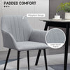 HOMCOM Dining Chairs Set of 4, Upholstered Linen Fabric Kitchen Chairs with Metal Legs for Living Room Dining Room, Light Grey