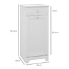 HOMCOM Single Hamper Laundry Storage Cabinet - White