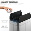 HOMCOM 55L Sensor Bin, Large Automatic Touchless Rubbish Bin with Soft-Close Lid, Silver Tone