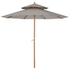 Outsunny 2.7m Elegant Wooden Frame Parasol Umbrella - Grey