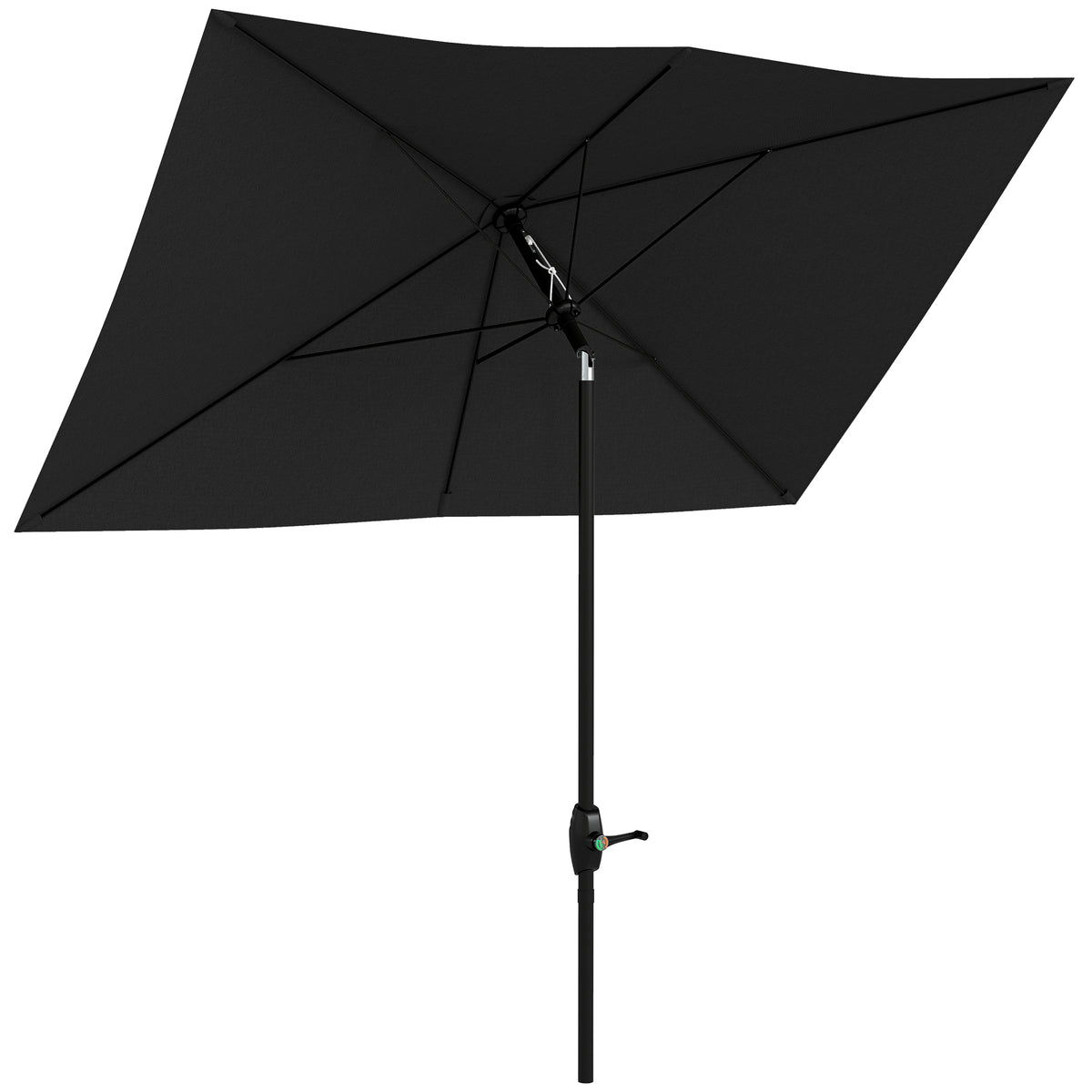 Outsunny Garden Parasol Umbrella with Aluminium Pole in Black