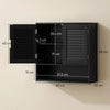 HOMCOM Bathroom Cabinet, Wall Mounted Storage Cabinet with Adjustable Shelves, 60 x 20 x 60 cm, Black