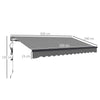 Outsunny 3.5 x 3m Electric/Manual Awning, with Remote - Dark Grey