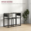 HOMCOM Dining Table and Chairs Set 2, Dining Room Sets, Rectangular Space Saving Table and 2 Chairs for Compact Kitchens, Steel Frame, Black