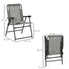Outsunny Pieces Patio Folding Chair Set, Outdoor Portable Loungers for Camping Pool Beach Deck, Lawn Chairs with Armrest Steel Frame, Mixed Grey