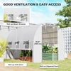 Outsunny Walk-in Polytunnel Greenhouse Green House with Roll-up Sidewalls, UV-resistant PE Cover, 3 x 2 x 2m, White