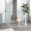 PawHut 6 Panels Foldable Dog Playpen, Puppy Pen Crate with Door - White
