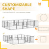 PawHut 16 Panels Heavy Duty Puppy Playpen, for Small and Medium Dogs, Indoor and Outdoor Use - Grey