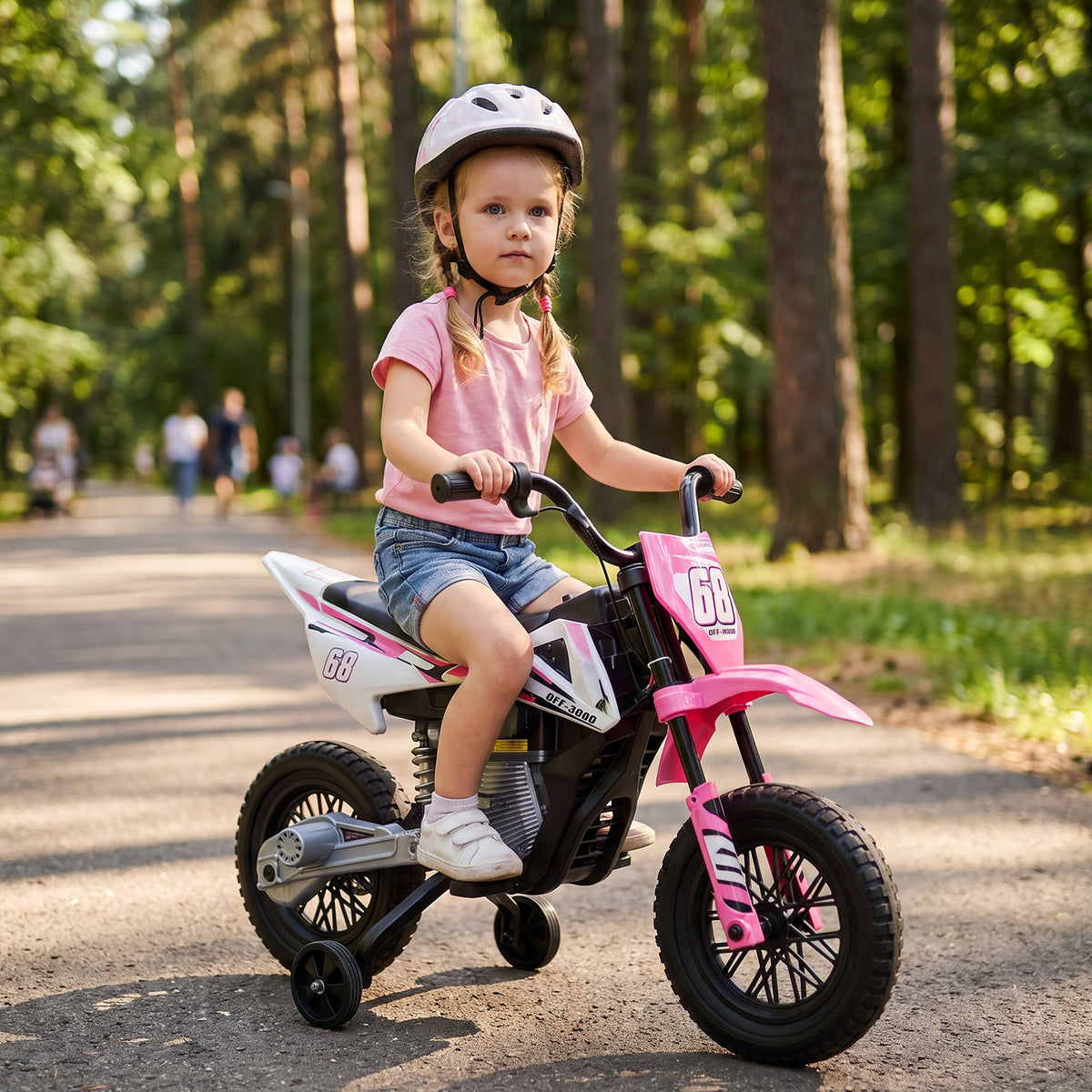 AIYAPLAY Kids Electric Motorcycle in Pink