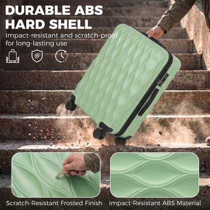 HOMCOM 3-Piece Suitcase Set in Green