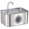 PawHut 3.2L Cat Water Fountain for Drinking, Cat Fountain Stainless Steel with Visible Water-Level Window, Ultra-Silent Pump