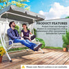 Outsunny Garden Bench Cushion, 2 Seater Swing Chair Cushion, Seat Pad with Ties for Indoor and Outdoor Use, 110 x 120 cm