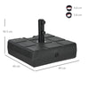 Outsunny 40kg Square Umbrella Parasol Base with Wood Effect, Plastic Umbrella Stand for Outdoor Patio Umbrella, Black