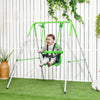 Outsunny Kids Swing, Steel Nursery Swing, with Seatbelt, High Support Back, Front Guard, for Ages 6-36 Months - Green