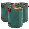 Outsunny Garden Waste Bags, 300L x 3 Heavy Duty Garden Bags, Foldable and Reusable Waste Sacks with Handles for Loading Leaf, Trash, Debris, Green