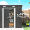 Outsunny 7 x 4ft Outdoor Storage Shed with Foundation Kit, Lean to Metal Garden Shed for Log, Rubbish Bin, Tool, Bike, Black