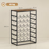 HOMCOM 30 Bottles Wine Rack, 6 Tier Free Standing Wine Storage Holder with Wood Effect Tabletop, Rustic Brown