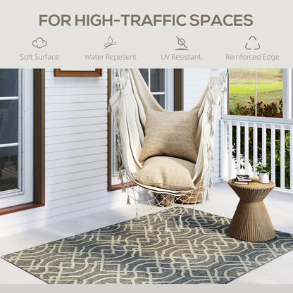 HOMCOM UV Resistant Indoor & Outdoor Area Rug in Grey