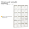 HOMCOM CD Storage Unit with Adjustable Shelves, 89 x 130.5 cm, White